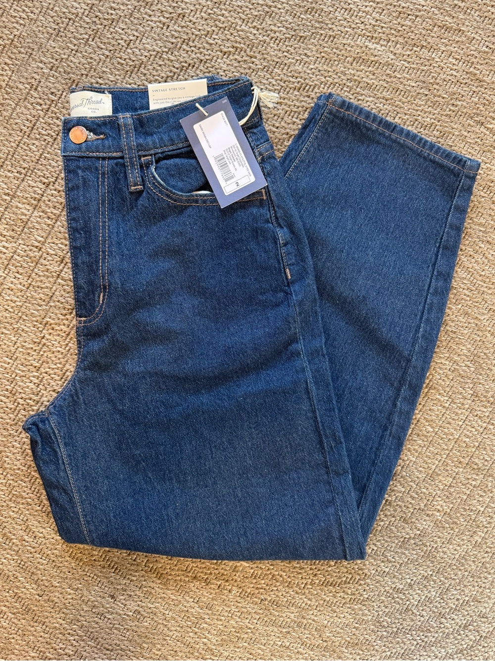 NWT Universal Thread Balloon Jean tapered leg vintage stretch dark wash size 2